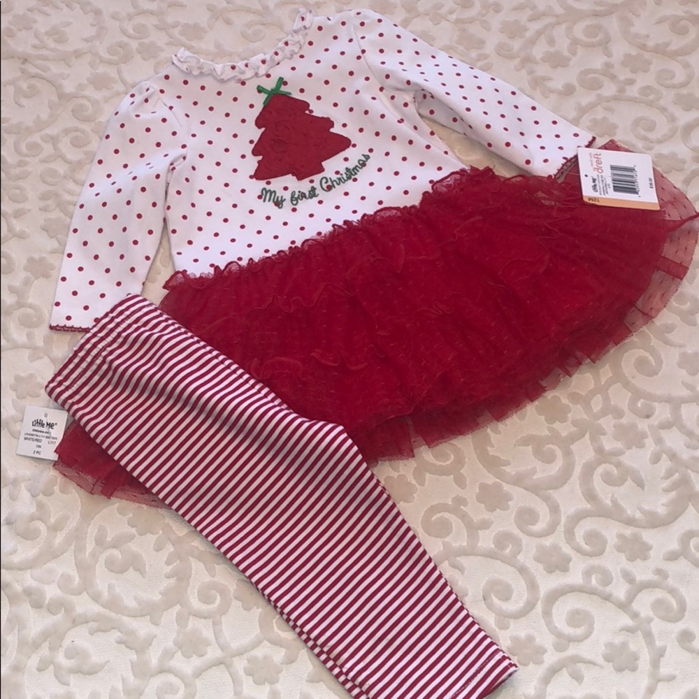 Little Me 2 pc Christmas Outfit-Sz 12months